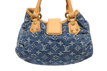 Load image into Gallery viewer, LOUIS VUITTON ルイヴィトン プリーティ ハンドバッグ M95020 モノグラム デニム レザー ブルー ゴールド金具 美品 中古 4b011416