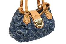 Load image into Gallery viewer, LOUIS VUITTON ルイヴィトン プリーティ ハンドバッグ M95020 モノグラム デニム レザー ブルー ゴールド金具 美品 中古 4b011416