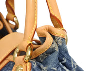 Load image into Gallery viewer, LOUIS VUITTON ルイヴィトン プリーティ ハンドバッグ M95020 モノグラム デニム レザー ブルー ゴールド金具 美品 中古 4b011416