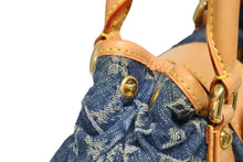 Load image into Gallery viewer, LOUIS VUITTON ルイヴィトン プリーティ ハンドバッグ M95020 モノグラム デニム レザー ブルー ゴールド金具 美品 中古 4b011416