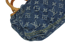 Load image into Gallery viewer, LOUIS VUITTON ルイヴィトン プリーティ ハンドバッグ M95020 モノグラム デニム レザー ブルー ゴールド金具 美品 中古 4b011416