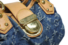 Load image into Gallery viewer, LOUIS VUITTON ルイヴィトン プリーティ ハンドバッグ M95020 モノグラム デニム レザー ブルー ゴールド金具 美品 中古 4b011416