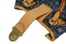 Load image into Gallery viewer, LOUIS VUITTON ルイヴィトン プリーティ ハンドバッグ M95020 モノグラム デニム レザー ブルー ゴールド金具 美品 中古 4b011416