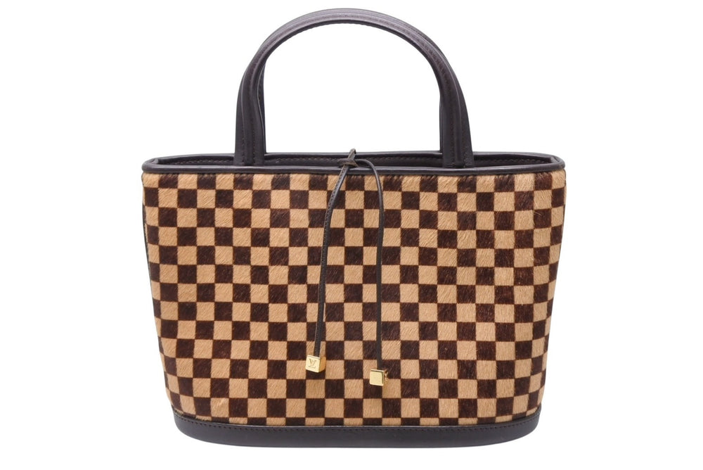 極美品 LOUIS VUITTON ルイヴィトン ダミエソバージュ インパラ ハンドバッグ M92133 ハラコ レザー ゴールド金具 中古 4b011422