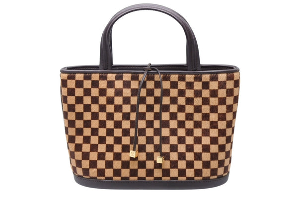極美品 LOUIS VUITTON ルイヴィトン ダミエソバージュ インパラ ハンドバッグ M92133 ハラコ レザー ゴールド金具 中古 4b011422