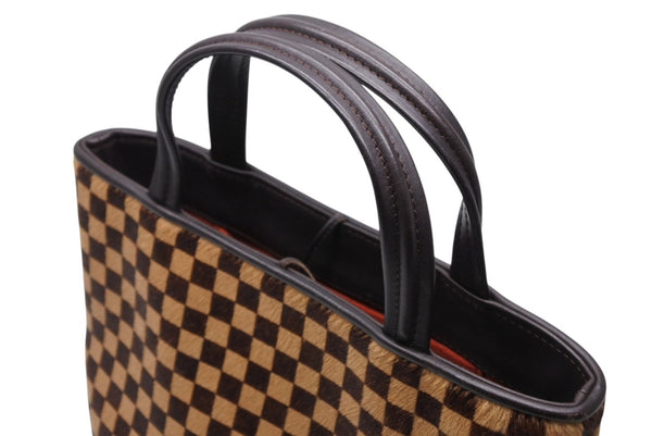 極美品 LOUIS VUITTON ルイヴィトン ダミエソバージュ インパラ ハンドバッグ M92133 ハラコ レザー ゴールド金具 中古 4b011422