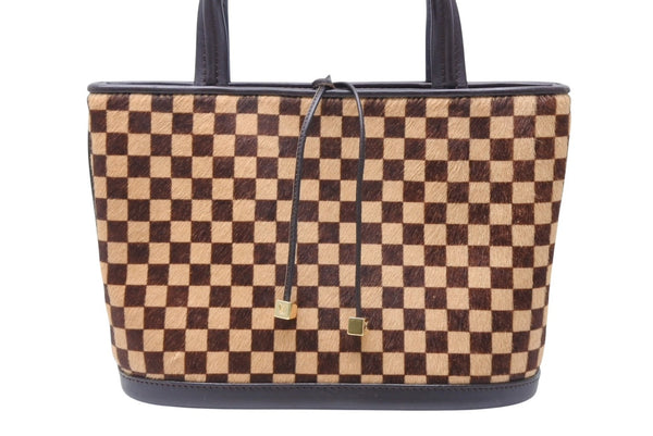 極美品 LOUIS VUITTON ルイヴィトン ダミエソバージュ インパラ ハンドバッグ M92133 ハラコ レザー ゴールド金具 中古 4b011422