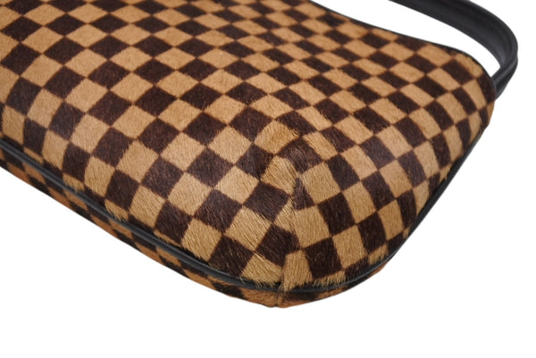 新品未使用 LOUIS VUITTON ルイヴィトン ダミエソバージュ タイガー ハンドバッグ M92132 ハラコ レザー ブラウン ゴールド金具 中古 4b011421