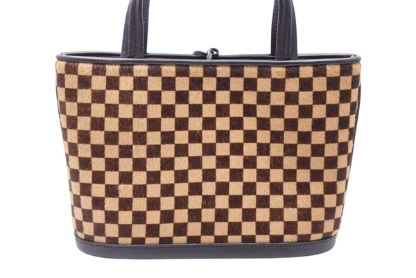 極美品 LOUIS VUITTON ルイヴィトン ダミエソバージュ インパラ ハンドバッグ M92133 ハラコ レザー ゴールド金具 中古 4b011422