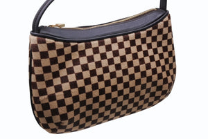 新品未使用 LOUIS VUITTON ルイヴィトン ダミエソバージュ タイガー ハンドバッグ M92132 ハラコ レザー ブラウン ゴールド金具 中古 4b011421
