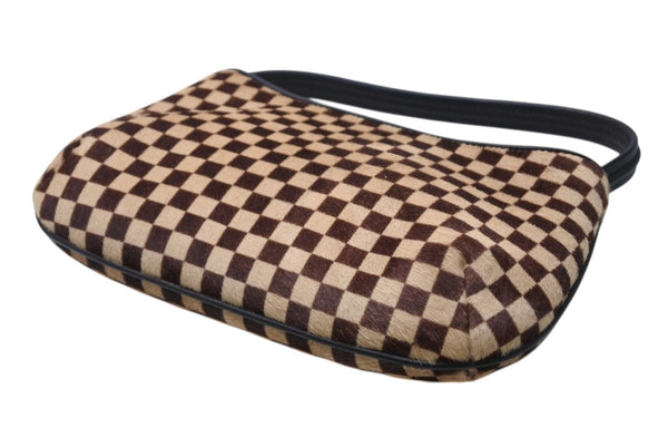 新品未使用 LOUIS VUITTON ルイヴィトン ダミエソバージュ タイガー ハンドバッグ M92132 ハラコ レザー ブラウン ゴールド金具 中古 4b011421