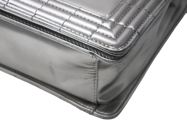 CHANEL シャネル BOY CHANEL ボーイシャネル チェーンショルダーバッグ 16番台 ココマーク カーフスキン シルバー 美品 中古 4b011375