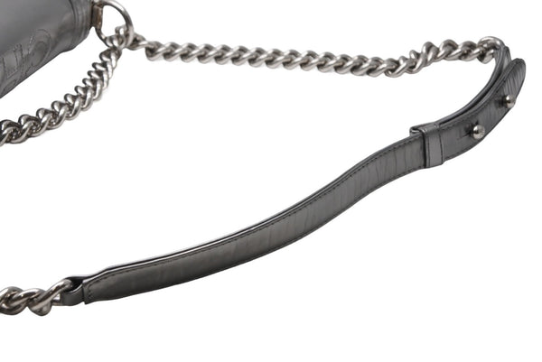 CHANEL シャネル BOY CHANEL ボーイシャネル チェーンショルダーバッグ 16番台 ココマーク カーフスキン シルバー 美品 中古 4b011375
