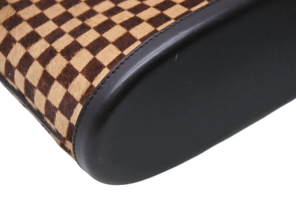 極美品 LOUIS VUITTON ルイヴィトン ダミエソバージュ インパラ ハンドバッグ M92133 ハラコ レザー ゴールド金具 中古 4b011422