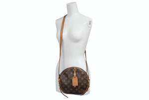 LOUIS VUITTON ルイヴィトン ボワット シャポー スープルMM ショルダーバッグ M45647 モノグラム ブラウン PVC ヌメ革 美品 中古 4b011354