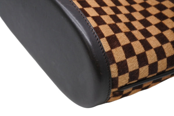 極美品 LOUIS VUITTON ルイヴィトン ダミエソバージュ インパラ ハンドバッグ M92133 ハラコ レザー ゴールド金具 中古 4b011422