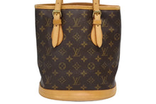 Load image into Gallery viewer, LOUIS VUITTON ルイヴィトン プチ バケットPM バケツ型 トートバッグ ショルダーバッグ モノグラム M42238 ブラウン PVC レザー 良品 中古 4b011567