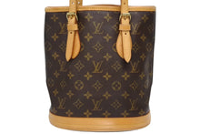 Load image into Gallery viewer, LOUIS VUITTON ルイヴィトン プチ バケットPM バケツ型 トートバッグ ショルダーバッグ モノグラム M42238 ブラウン PVC レザー 良品 中古 4b011567