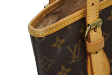 Load image into Gallery viewer, LOUIS VUITTON ルイヴィトン プチ バケットPM バケツ型 トートバッグ ショルダーバッグ モノグラム M42238 ブラウン PVC レザー 良品 中古 4b011567