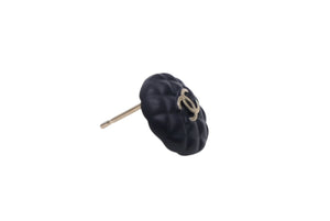極美品 CHANEL シャネル ココマーク ピアス 重量約4.2g A19C刻印 キルティングモチーフ GP メタル ネイビー ゴールド 両耳用 中古 4c073512
