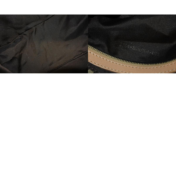 極美品 FENDI フェンディ ズッキーノ柄 マンマバケット ワンショルダーバッグ SBR004 ベージュ ブラウン シルバー金具 中古 4b011411