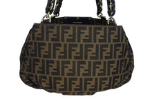 Load image into Gallery viewer, 極美品 FENDI フェンディ ワンショルダーバッグ 8BR615 ズッカ柄 ブラウン キャンバス レザー ゴールド金具 中古 4b011362
