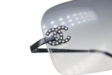 Load image into Gallery viewer, 極美品 CHANEL シャネル リムレス サングラス 4017-D c.170/8G サイズ62□17 120 ココマーク ラインストーン ブラック 中古 4b011510