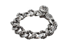 Load image into Gallery viewer, CHROME HEARTS クロムハーツ ファンシーリンククリップ ブレスレット 13リンク 約118.1g 腕周り約17cm シルバー925 美品 中古 4b011435