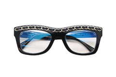 CHANEL シャネル 伊達眼鏡 メガネ アイウェア 71626A S0112 ココマーク チェーンフレーム ブラック 美品 中古 4b011471