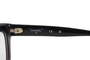 CHANEL シャネル 伊達眼鏡 メガネ アイウェア 71626A S0112 ココマーク チェーンフレーム ブラック 美品 中古 4b011471