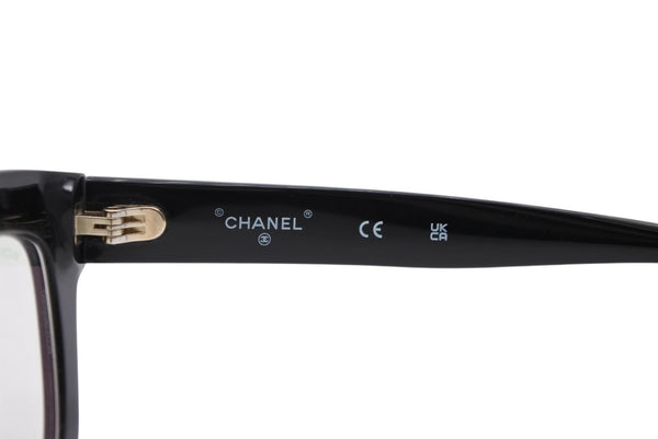 CHANEL シャネル 伊達眼鏡 メガネ アイウェア 71626A S0112 ココマーク チェーンフレーム ブラック 美品 中古 4b011471