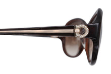 Load image into Gallery viewer, Salvatore Ferragamo サルヴァトーレ フェラガモ サングラス アイウェア SF740SRA サイズ130 ブラウン ラインストーン 美品 中古 4b011290