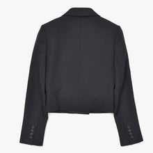 Load image into Gallery viewer, Saint Laurent サンローラン クロップド タキシードジャケット サステナブルウール サイズ34 black ブラック 美品 中古 4b011489