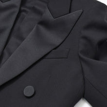 Load image into Gallery viewer, Saint Laurent サンローラン クロップド タキシードジャケット サステナブルウール サイズ34 black ブラック 美品 中古 4b011489