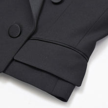 Load image into Gallery viewer, Saint Laurent サンローラン クロップド タキシードジャケット サステナブルウール サイズ34 black ブラック 美品 中古 4b011489