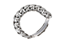 Load image into Gallery viewer, CHROME HEARTS クロムハーツ ID FLORAL CRS フローラルクロス IDブレスレット 重量約106.1g クラシックチェーン 12リンク 美品 中古 4b011710