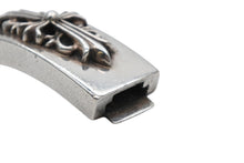 Load image into Gallery viewer, CHROME HEARTS クロムハーツ ID FLORAL CRS フローラルクロス IDブレスレット 重量約106.1g クラシックチェーン 12リンク 美品 中古 4b011710