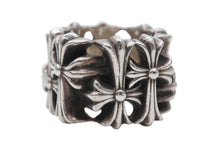 Load image into Gallery viewer, CHROME HEARTS クロムハーツ SQUARE CEMETERY スクエア セメタリークロスリング 指輪 重量約27.9g サイズ16号 シルバー925 美品 中古 4b011716