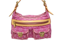 Load image into Gallery viewer, 新品同様 LOUIS VUITTON ルイヴィトン バギーPM ワンショルダーバッグ M95212 モノグラム デニム レザー ピンク 中古 4b011522