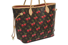 Load image into Gallery viewer, 新品同様 LOUIS VUITTON ルイヴィトン TM 村上隆 ネヴァーフルMM トートバッグ M13263 モノグラムチェリー ブラウン 中古 4b011433