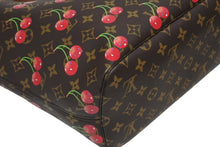 Load image into Gallery viewer, 新品同様 LOUIS VUITTON ルイヴィトン TM 村上隆 ネヴァーフルMM トートバッグ M13263 モノグラムチェリー ブラウン 中古 4b011433