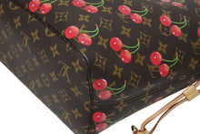 Load image into Gallery viewer, 新品同様 LOUIS VUITTON ルイヴィトン TM 村上隆 ネヴァーフルMM トートバッグ M13263 モノグラムチェリー ブラウン 中古 4b011433