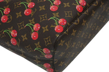 Load image into Gallery viewer, 新品同様 LOUIS VUITTON ルイヴィトン TM 村上隆 ネヴァーフルMM トートバッグ M13263 モノグラムチェリー ブラウン 中古 4b011433