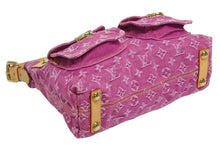 Load image into Gallery viewer, 新品同様 LOUIS VUITTON ルイヴィトン バギーPM ワンショルダーバッグ M95212 モノグラム デニム レザー ピンク 中古 4b011522