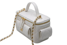 Load image into Gallery viewer, 極美品 CHANEL シャネル チェーンショルダー ヴァニティバッグ AP3017 ランダム番台 ココマーク キャビアスキン トップハンドル 中古 4b011585