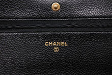 Load image into Gallery viewer, 極美品 CHANEL シャネル チェーンウォレット ショルダーバッグ 18番台 キャビアスキン ココマーク ブラック ゴールド金具 中古 4b011555