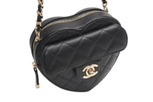 Load image into Gallery viewer, 新品未使用 CHANEL シャネル ハートバッグ チェーンショルダーバッグ AP2784 32番台 ココマーク ラムスキン ブラック 中古 4b011600