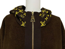 Load image into Gallery viewer, 極美品 LOUIS VUITTON ルイヴィトン 20AW モノグラム ジップアップ パーカー ブラウン イエロー ウール コットン シルク M RW202W XZS FJKC14 中古 4b011786