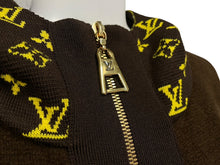 Load image into Gallery viewer, 極美品 LOUIS VUITTON ルイヴィトン 20AW モノグラム ジップアップ パーカー ブラウン イエロー ウール コットン シルク M RW202W XZS FJKC14 中古 4b011786