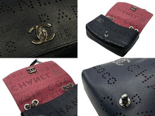 Load image into Gallery viewer, 極美品 CHANEL シャネル Sフラップ Wチェーンショルダーバッグ A50299 27番台 ココマーク パンチングロゴ ネイビー シルバー金具 中古 4b011648
